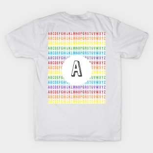 Letter A - Alphabet - Rainbow T-Shirt